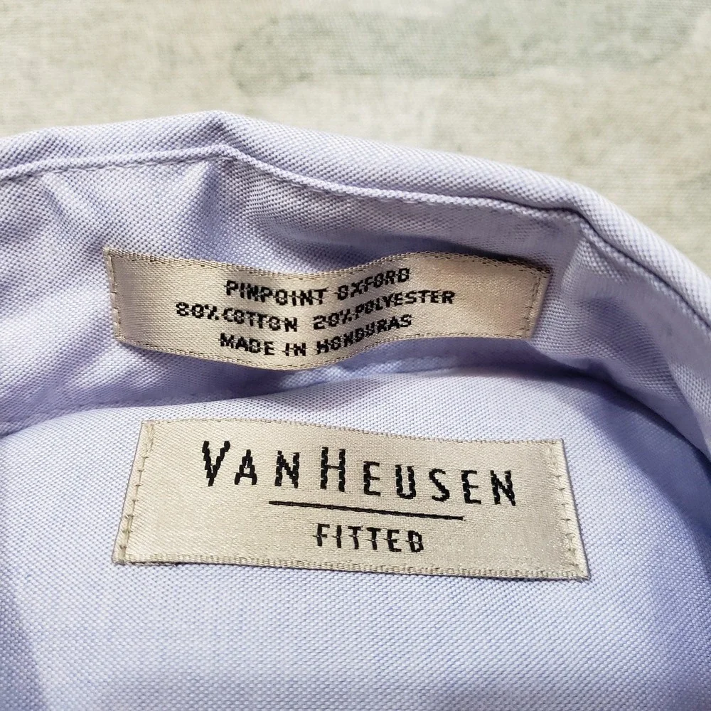 Van‎ Heusen Shirt Mens 15 1/2 Blue Pockets Long Sleeve Button-Up NWT
